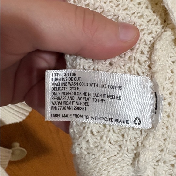 Universal Thread Women's Cream Cardigan Open Front 100% Cotton XL - Picture 3 of 4